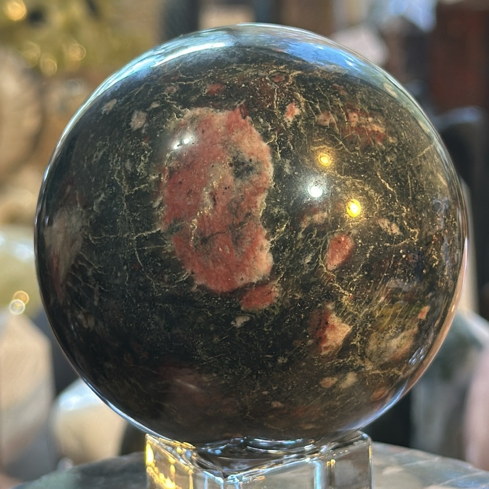 Rhodonite Crystal Sphere! - Picture 5 of 6